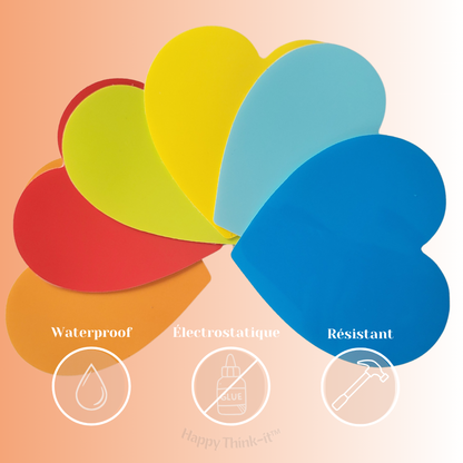 6 notes électrostatiques réutilisables à l'infini, Happy Think-it™